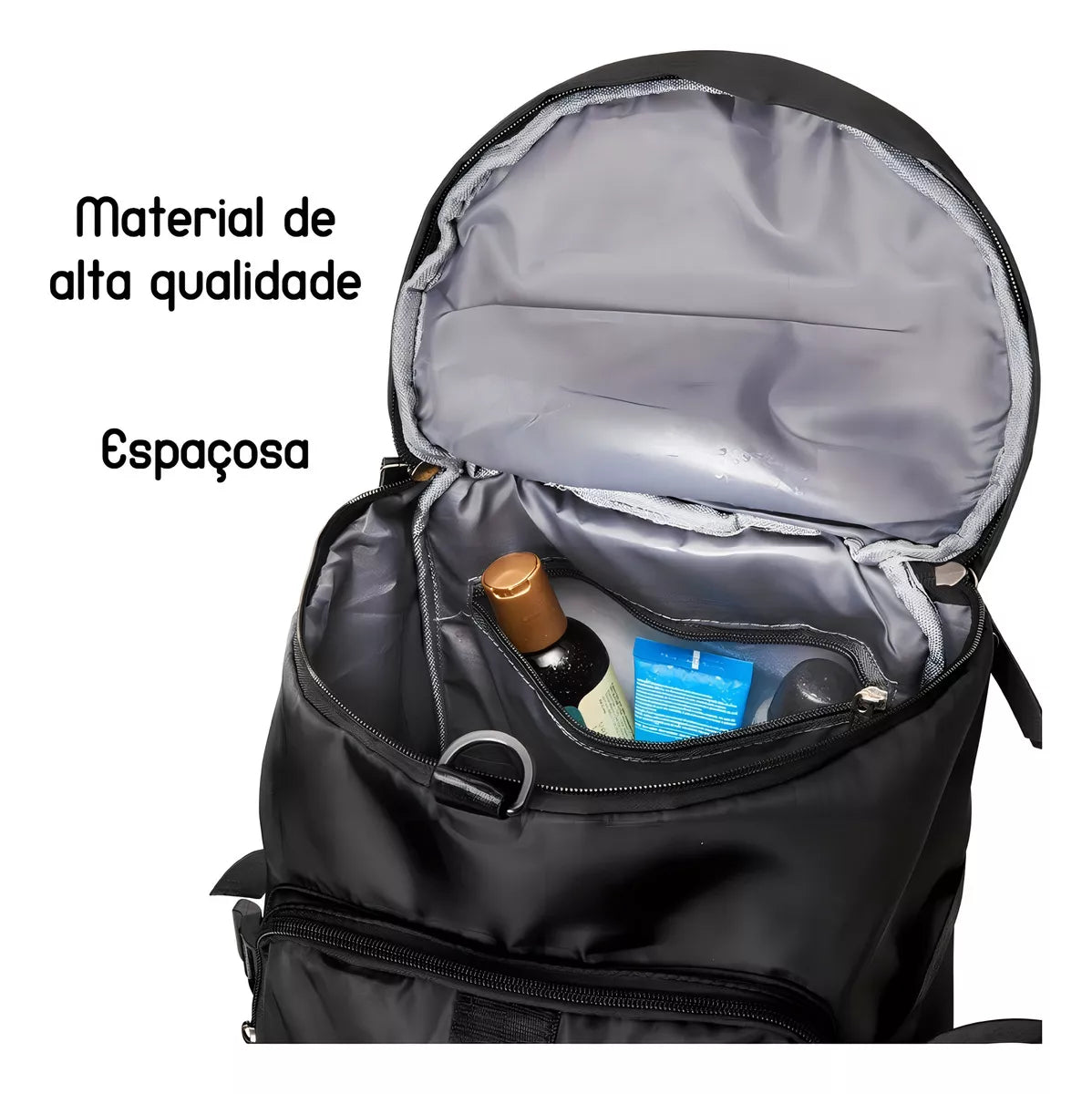 Bolsa Feminina Academia Ginastica Viagem Impermeável Grande Cor Azul Desenho do tecido Liso