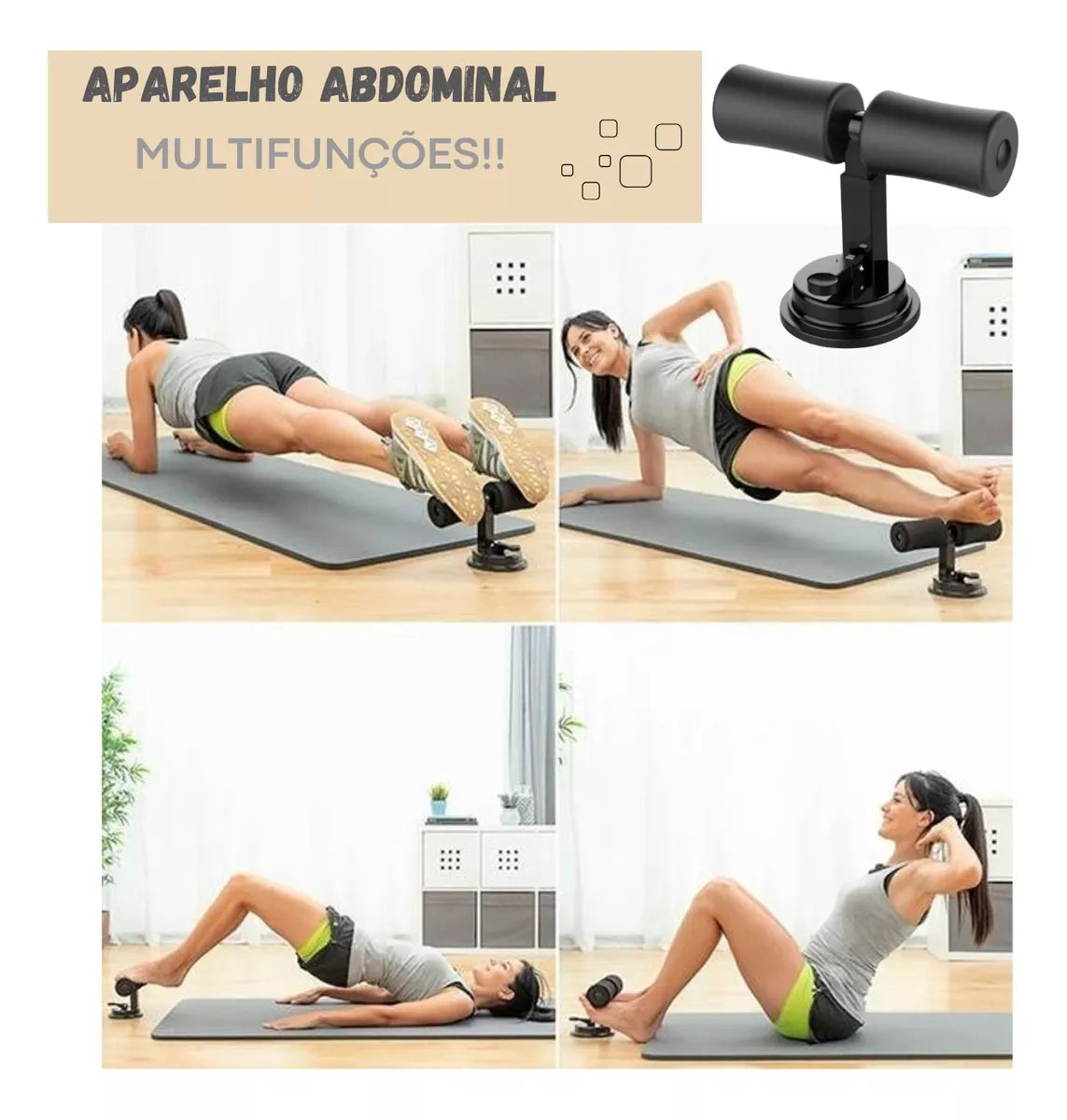 Aparelho Abdominal Com Ventosa Ginástica Portátil