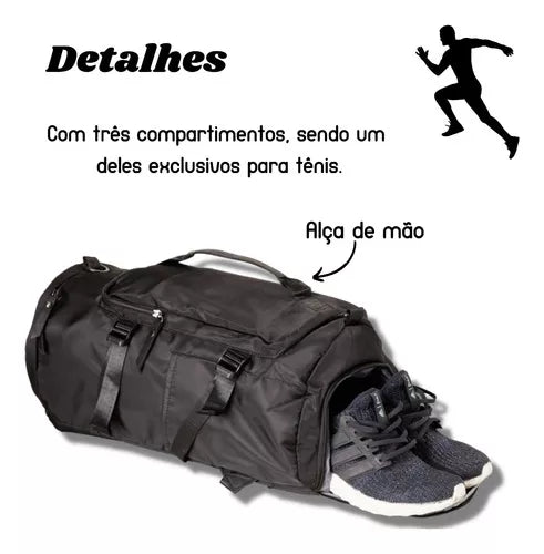 Bolsa Feminina Academia Ginastica Viagem Impermeável Grande Cor Azul Desenho do tecido Liso