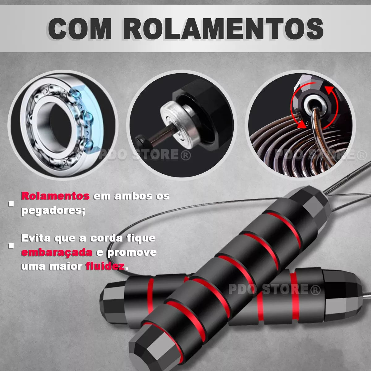 Corda De Pular Cross Speed Rope Rolamento Profissional Fit PDO Store
