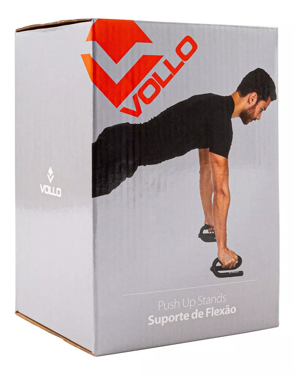 Suporte para Flexão Apoio Fixo Preto Vollo Treino Musculação Academia Calistenia Barras de Chão