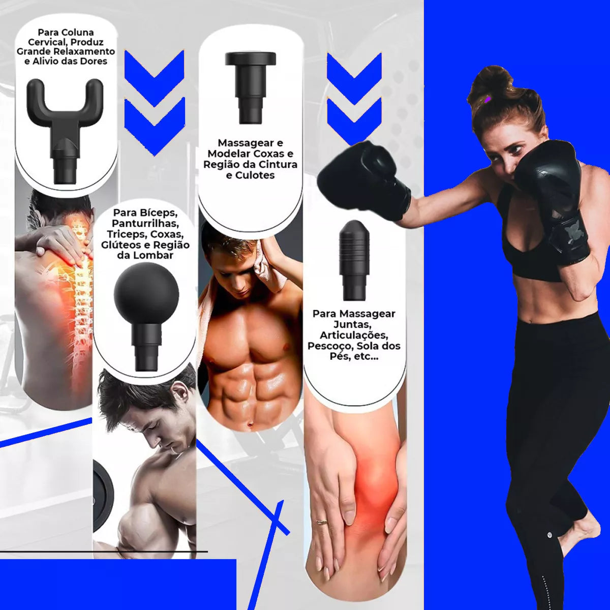 Massageador Muscular Pistola Massageadora Miofascial Corporal Fisioterapia Profissional