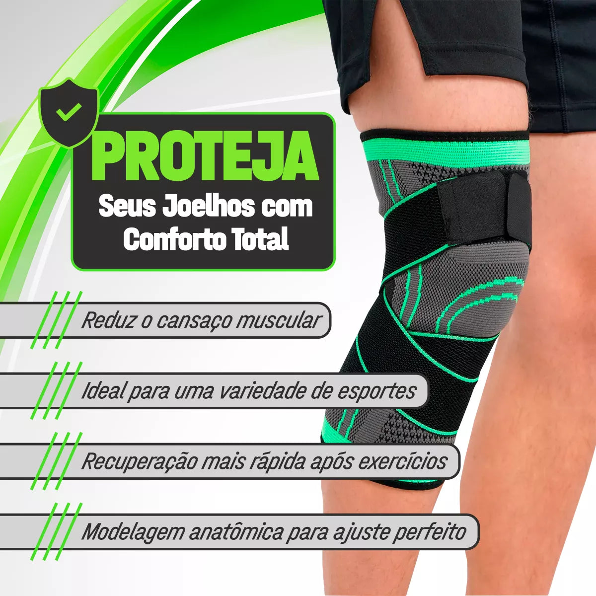 Par De Joelheira Compressão Alivia Dores Crossfit Academia Jpbg