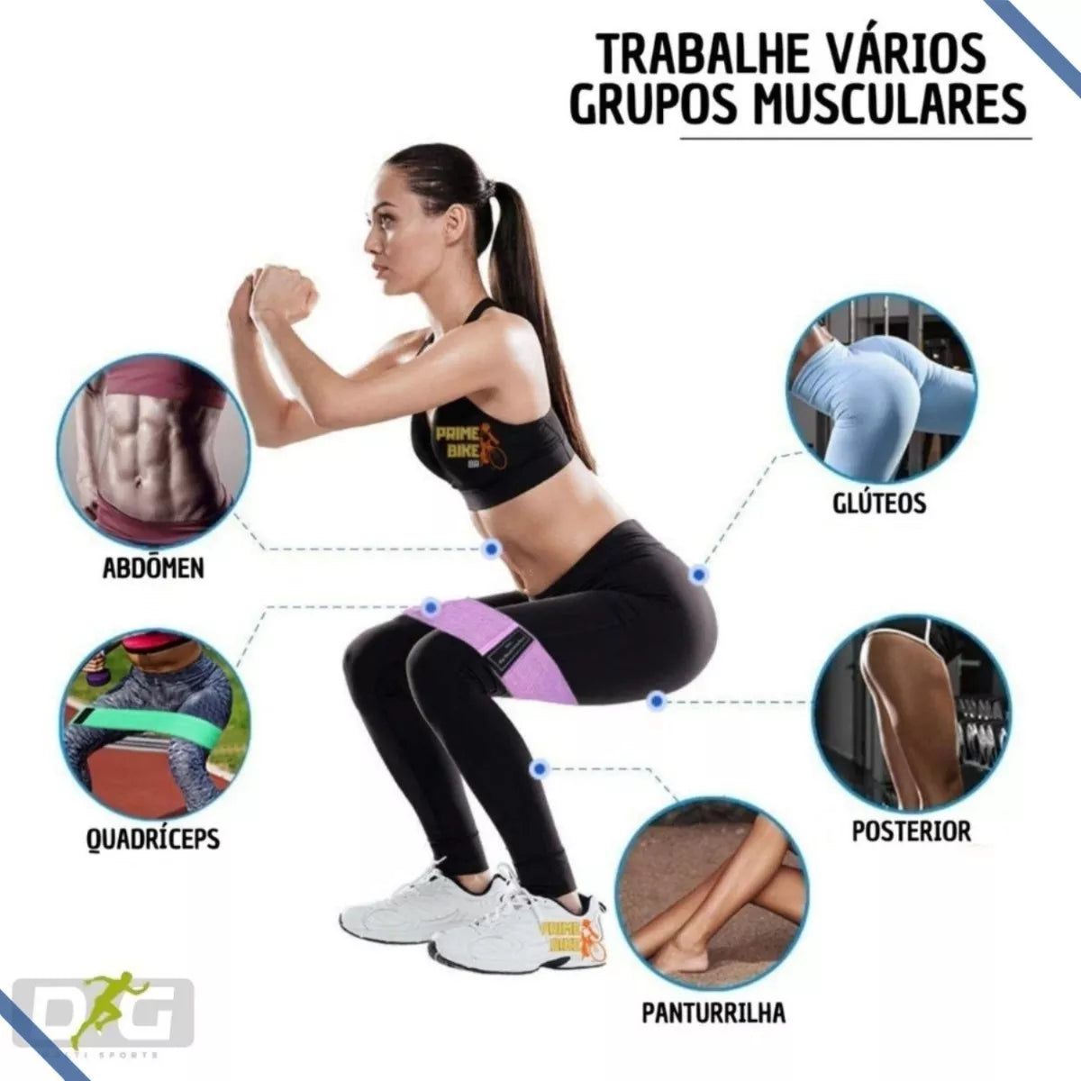 Kit de 3 mini faixas elásticas Kf Sports resistência ao quadril