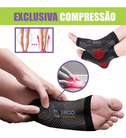 Meia Sem Ponteira De Compressão Para Dores Pés E Tornozelos