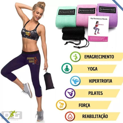Kit de 3 mini faixas elásticas Kf Sports resistência ao quadril
