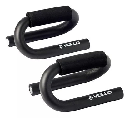 Suporte para Flexão Apoio Fixo Preto Vollo Treino Musculação Academia Calistenia Barras de Chão