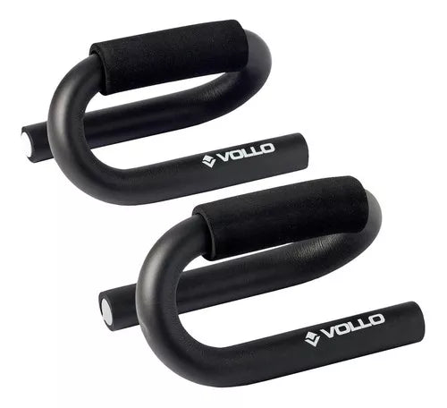 Suporte para Flexão Apoio Fixo Preto Vollo Treino Musculação Academia Calistenia Barras de Chão